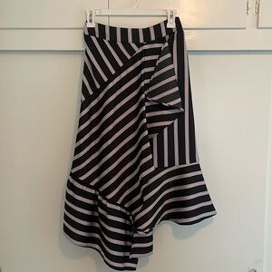 NWT A New Day Target  XS Midi Skirt Multicolor Striped Asymmetrical Hem